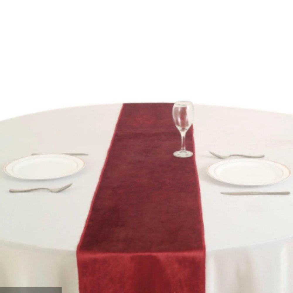 💚Velvet Table Runner - Burgundy/Red - Picture 2 of 2